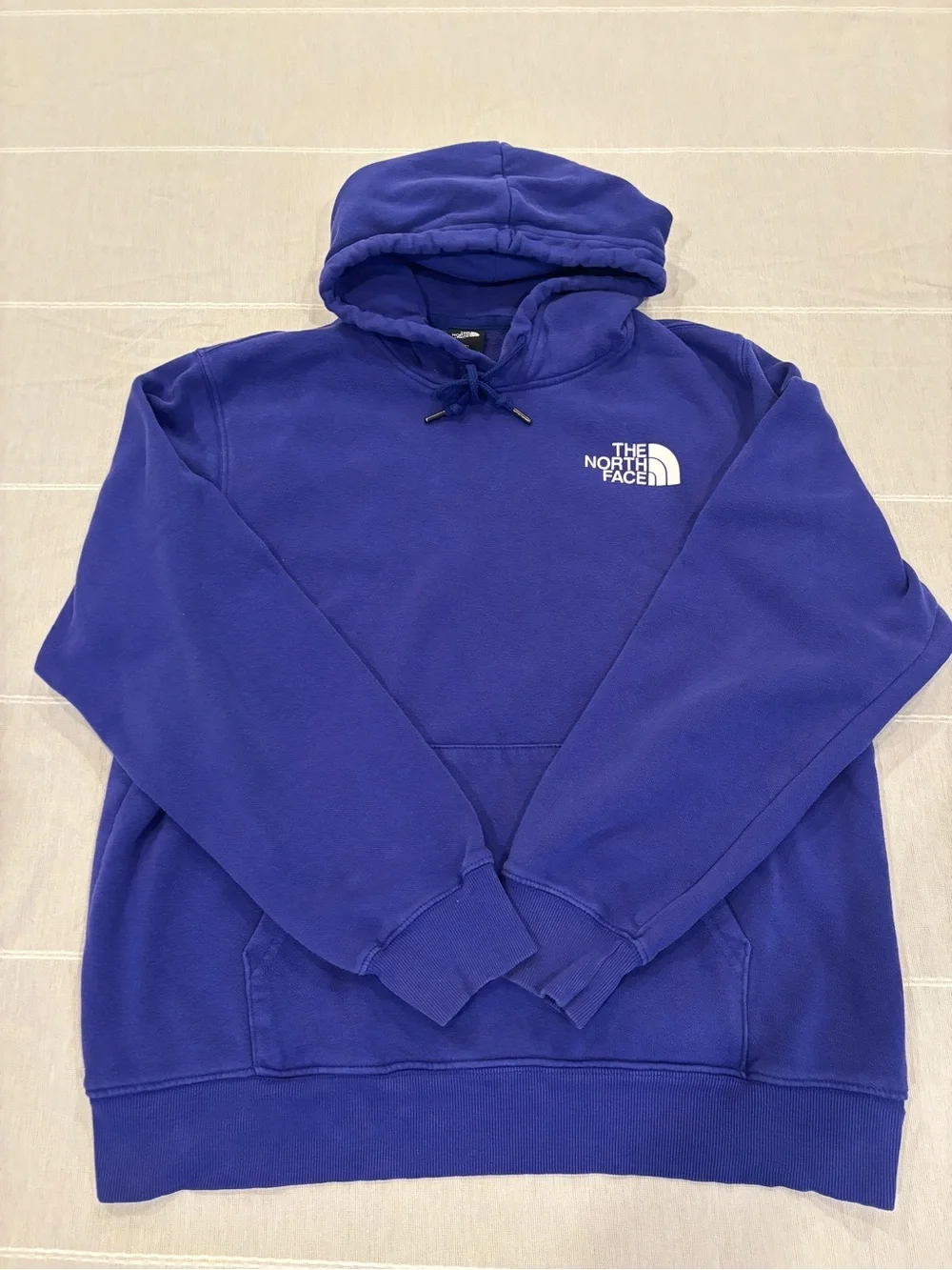 The North Face Purple Pullover Hoodie Men’s Large Box Logo Never Stop Exploring